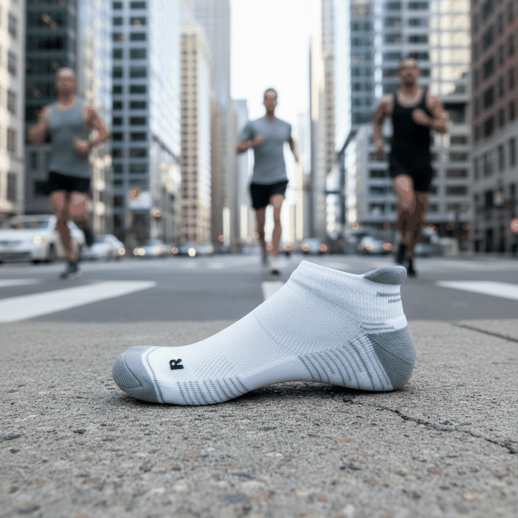 Running Socken Low Cut Weiss/Grau