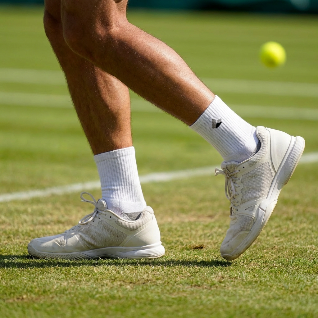 Chaussettes de Tennis Crew Blanc/Gris