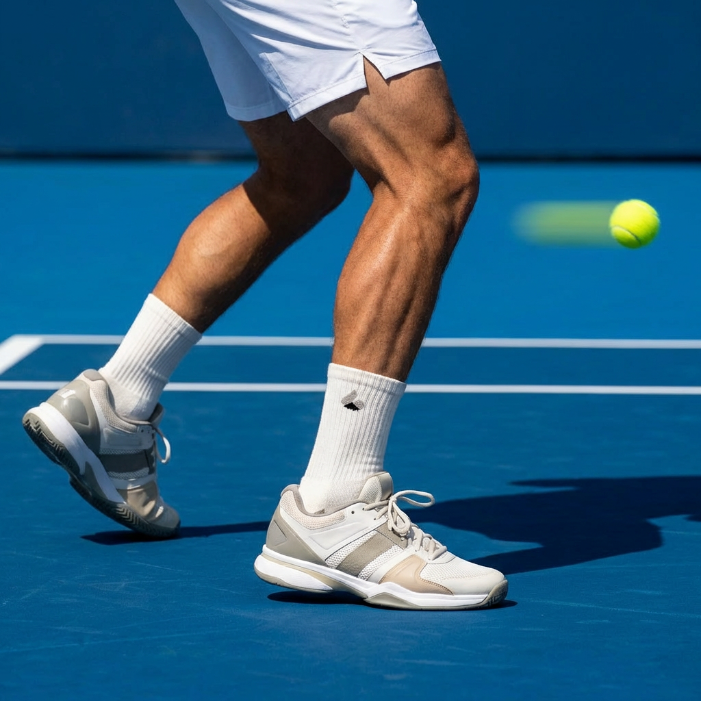 Chaussettes de Tennis Crew Blanc/Gris