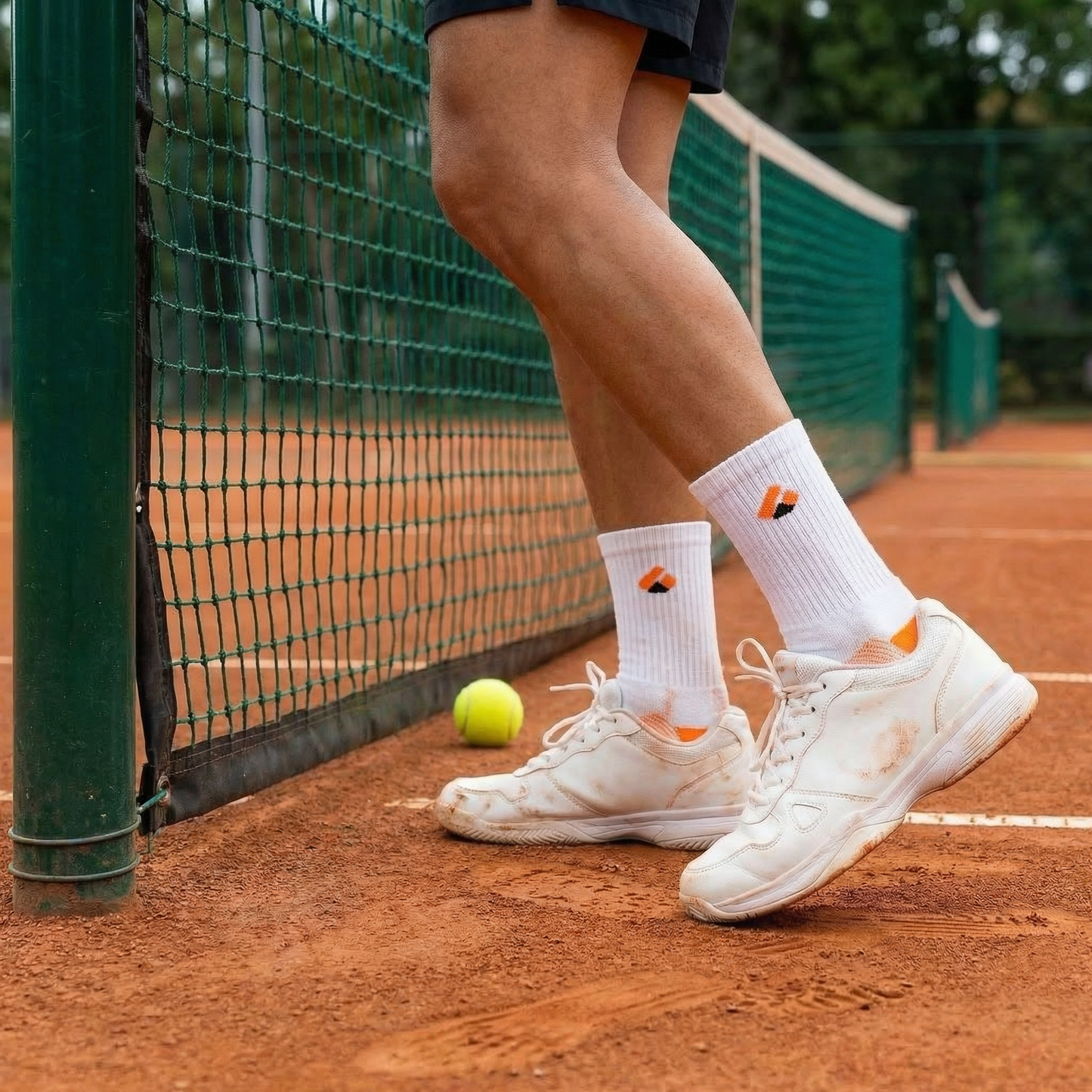 Chaussettes de Tennis Crew Blanc/Orange
